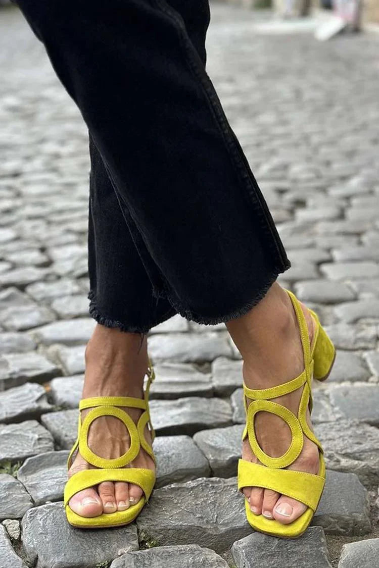 Gurng | Sandals With Square Toe Cutout Straps