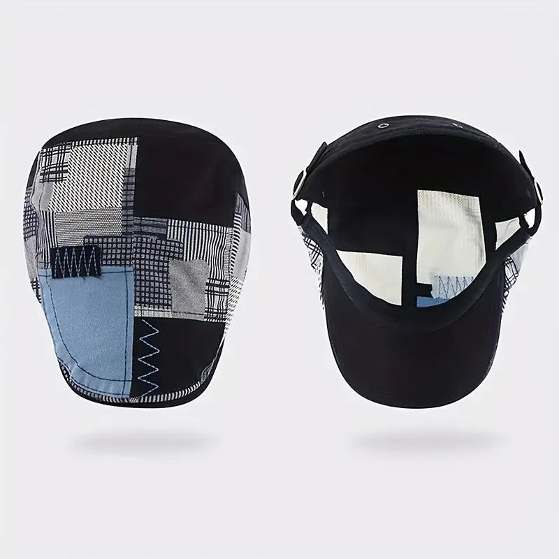 Lebron | Patchwork Pattern Flat Cap Hat