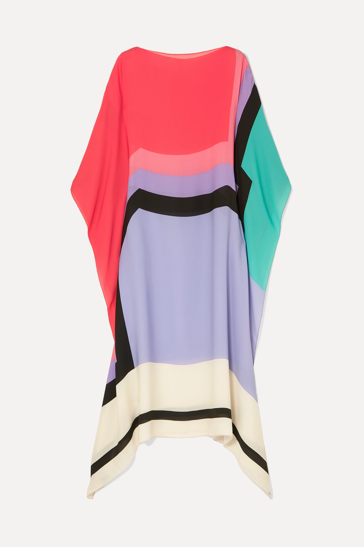 Shraddha | Striped Patchwork Kaftan Midi Dress
