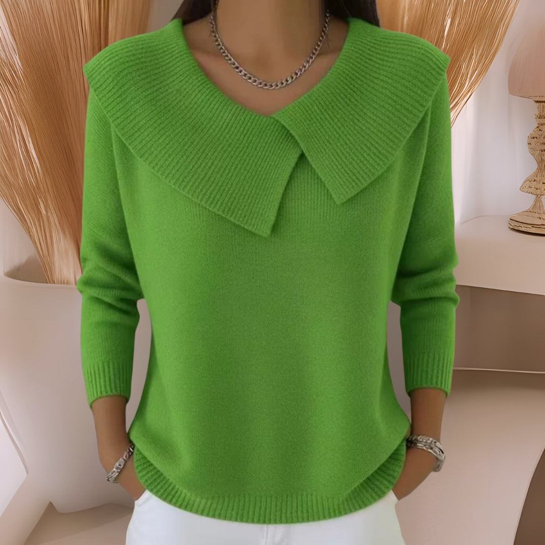 Yamina | Jumper Oversized Collar Long Sleeve Knit