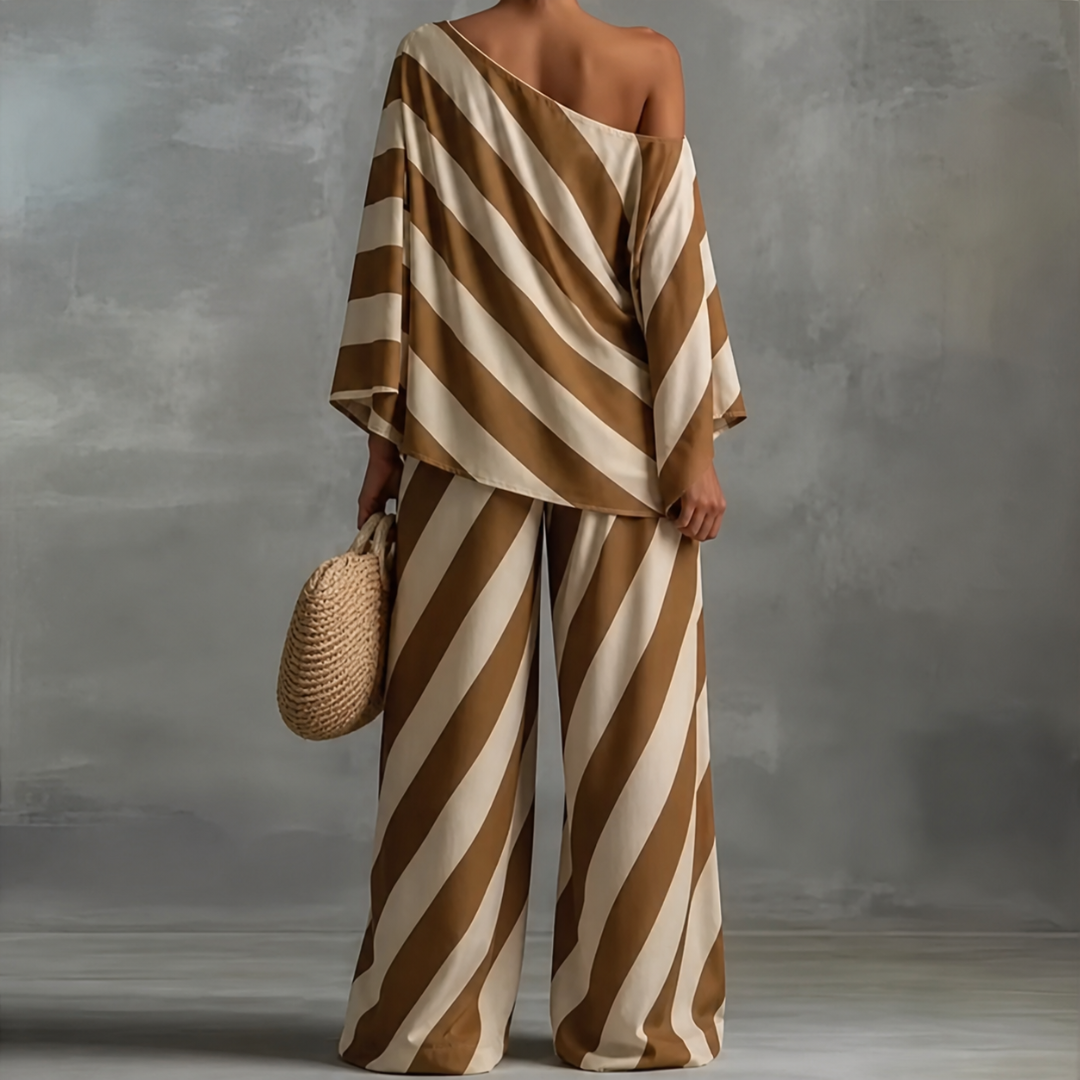 Elliotte | Striped Wide Leg Co Ord Set