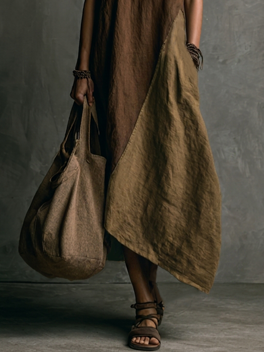 Tylissa | Sleeveless V-Neck Asymmetrical Maxi Dress