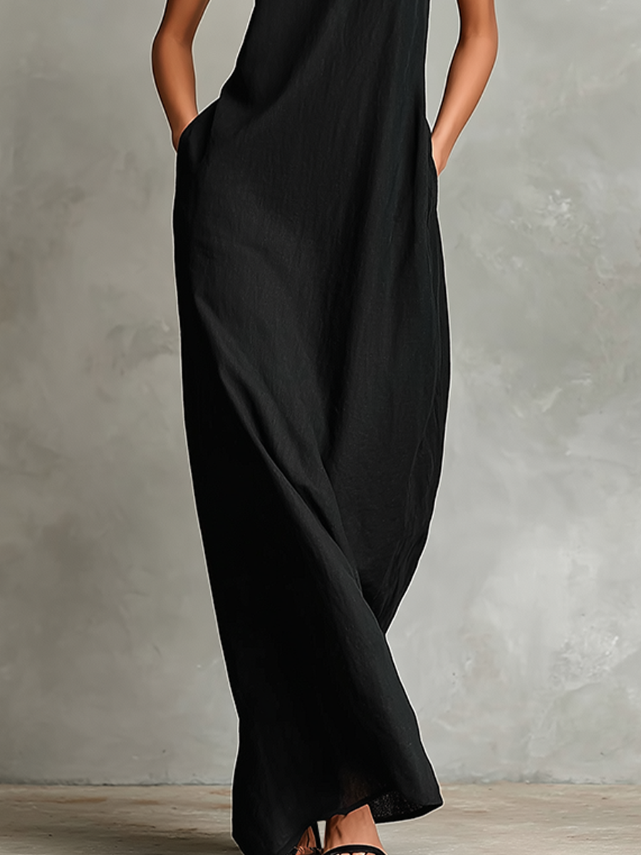 Imeria | Sleeveless High Neck Maxi Dress