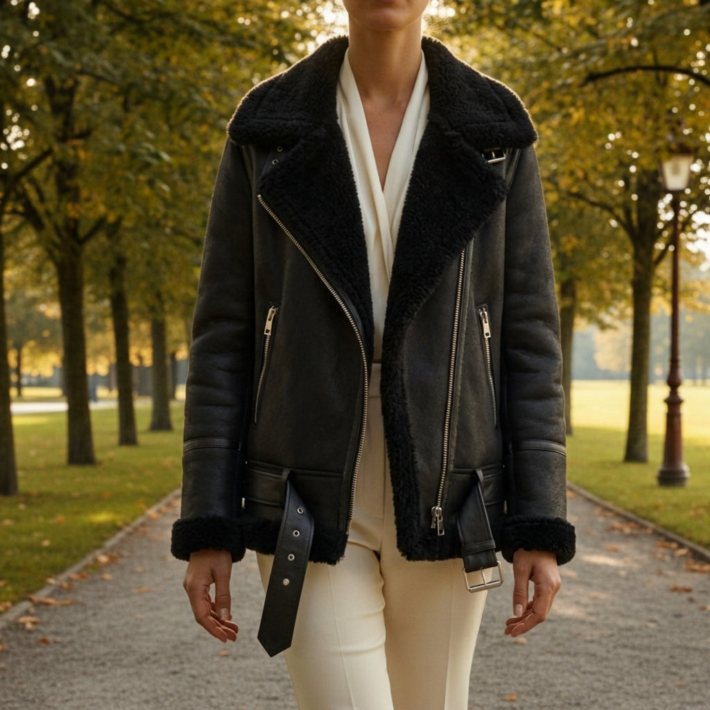 Emil | Aviator Style Jacket with Plush Lapels