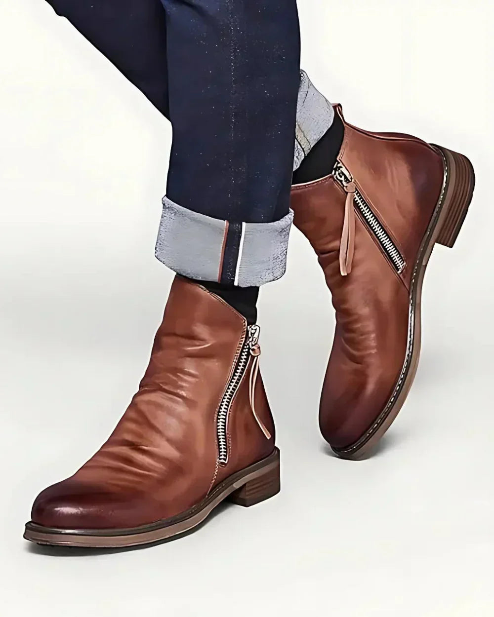 Benes | Ankle Boots with Side Zip Closure