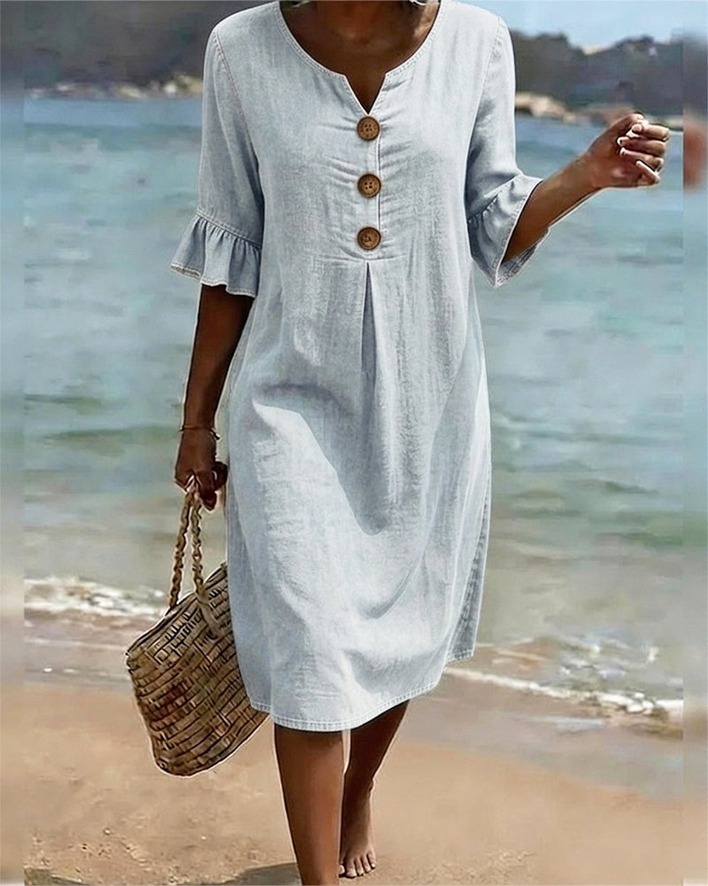 Fammke | Casual Denim Summer Shift Dress