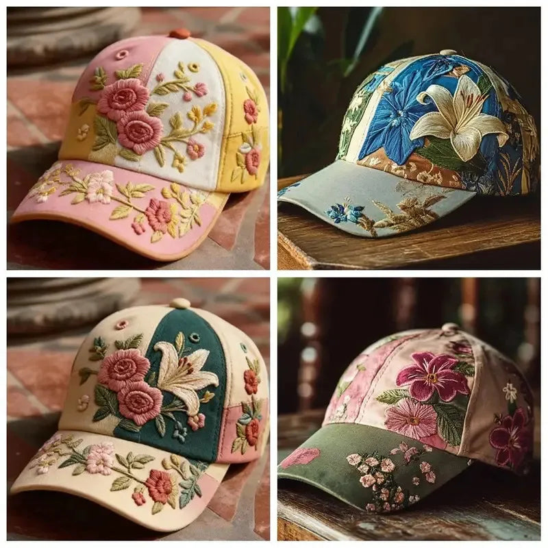 Virinia | Floral Embroidered Womens Baseball Cap