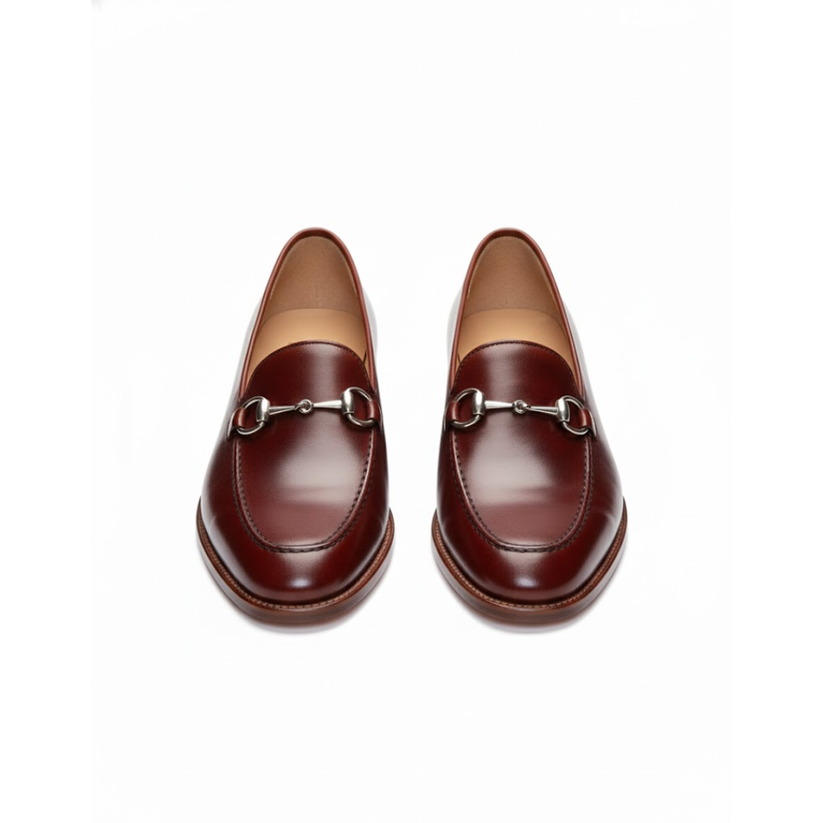 Ravid | Horsebit Loafers Burgundy Slip On Shoes