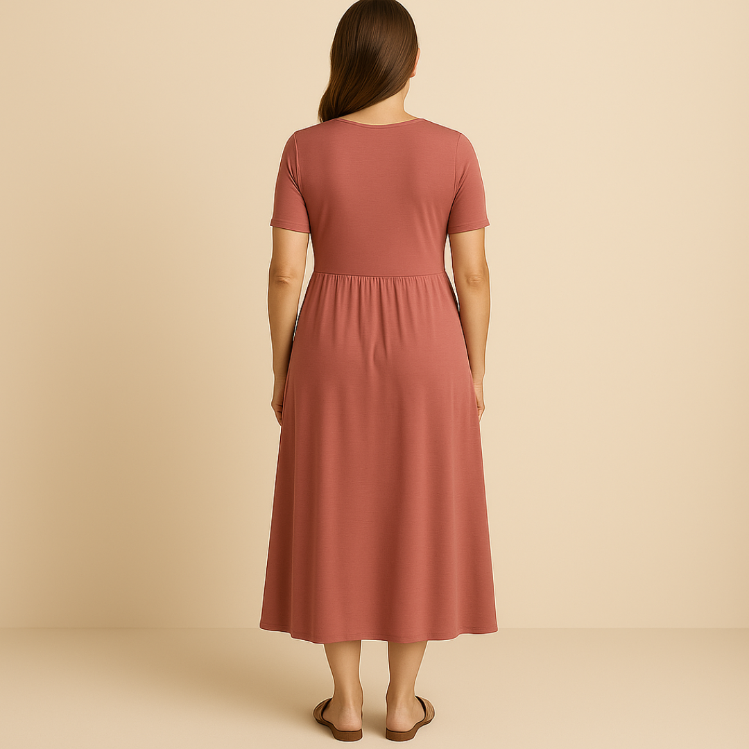 Bridgett | Dress Short Sleeve Wrap Front Midi