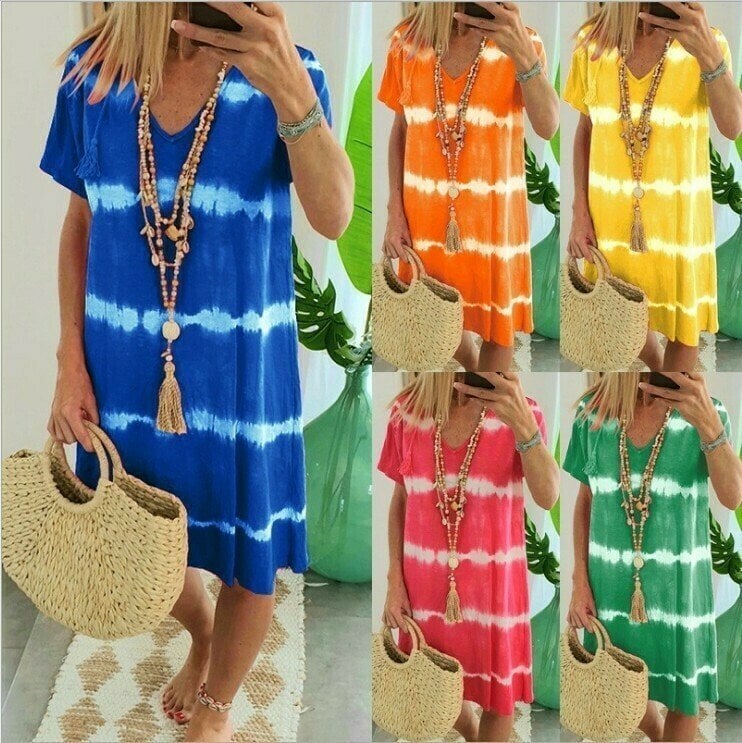 Karlaa | V-Neck Tie Dye Shift Dress