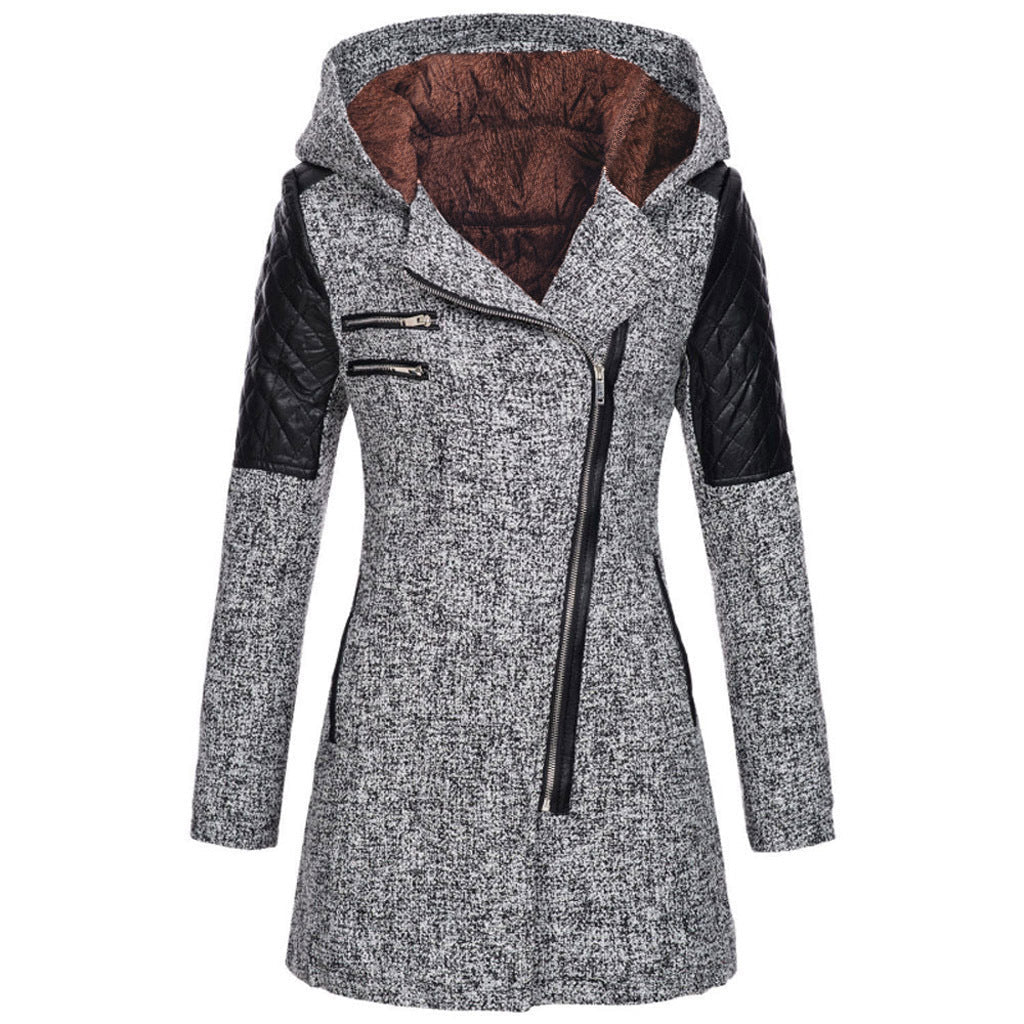 Eszter | Hooded Asymmetric Zip Longline Coat