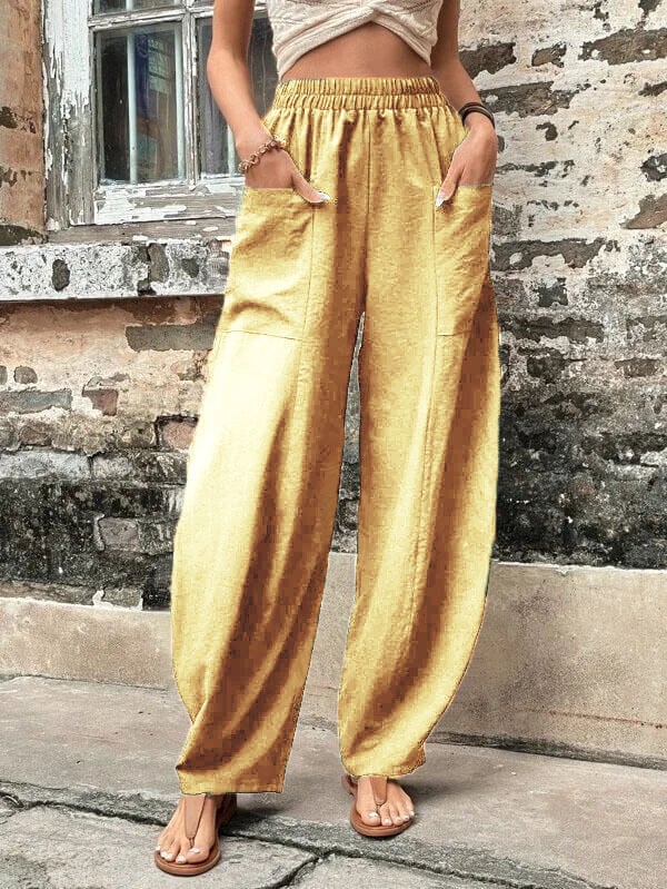 Salomee | Wide Leg Elastic Waist Casual Trousers