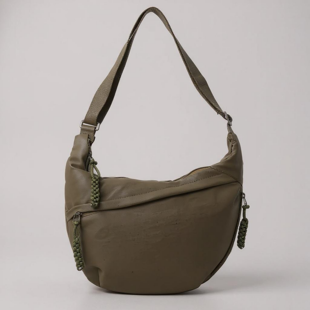 Soukaina | Crescent Shoulder Bag With Zipper Pockets