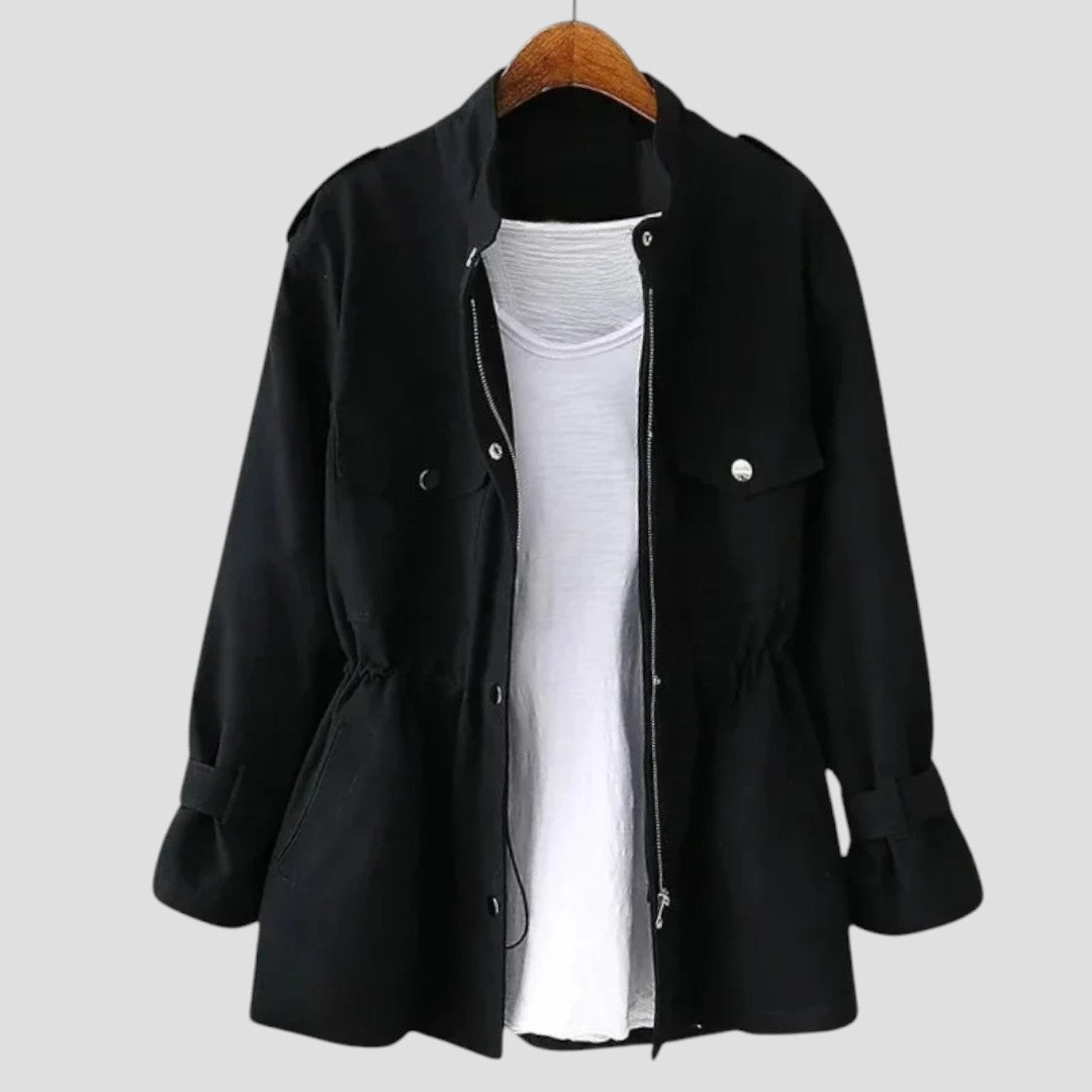 Anjelah | Utility Jacket Long Sleeve Drawstring Waist