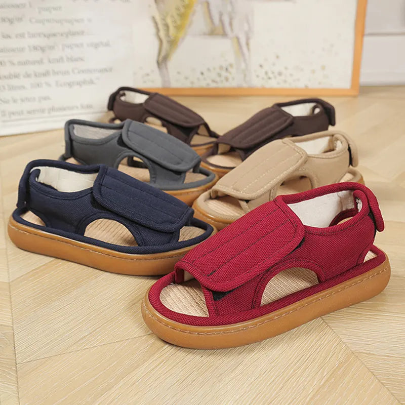 Karena | Adjustable Hook and Loop Open-Toe Sandals