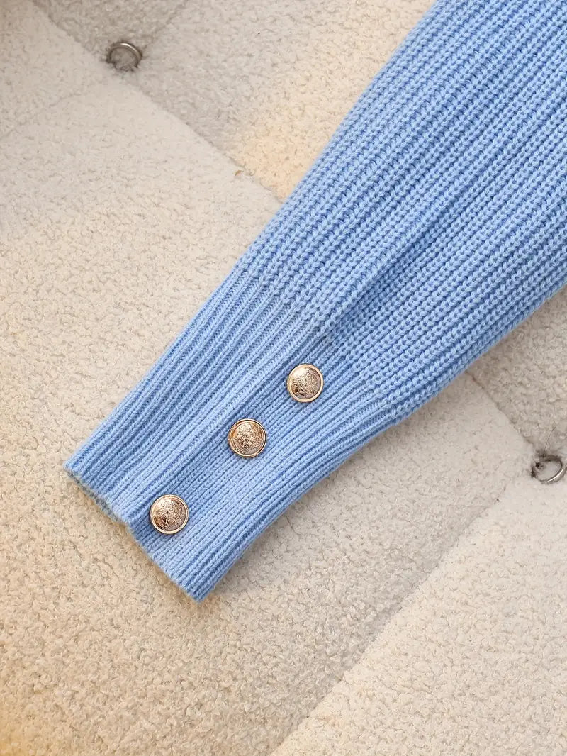 Carlotta | Ribbed V-Neck Long Sleeve Sweater