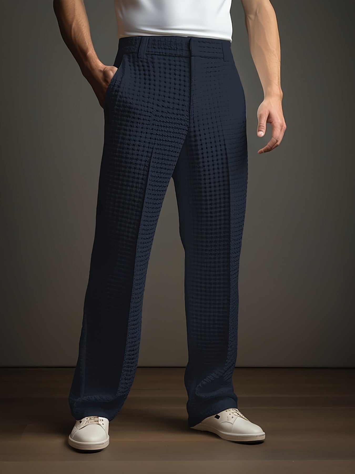 Harmen | Textured Wide Leg Trousers
