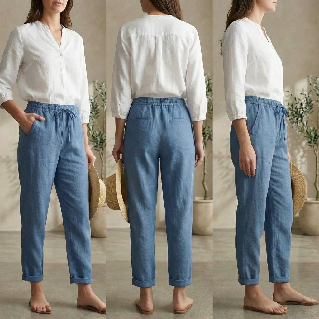 Marina - Drawstring Linen Pants