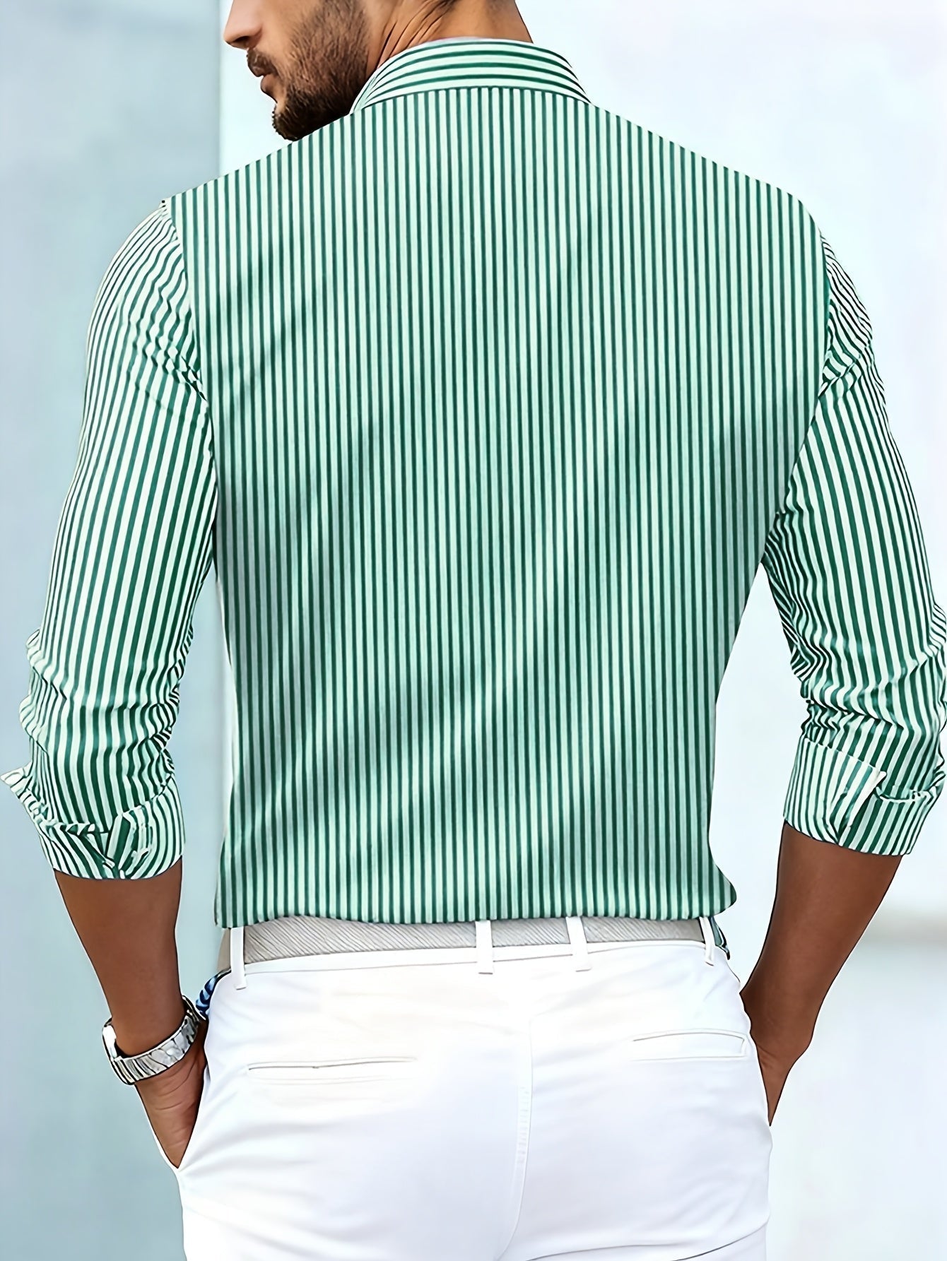 Emmerson | Shirt with Striped Patchwork Button Front
