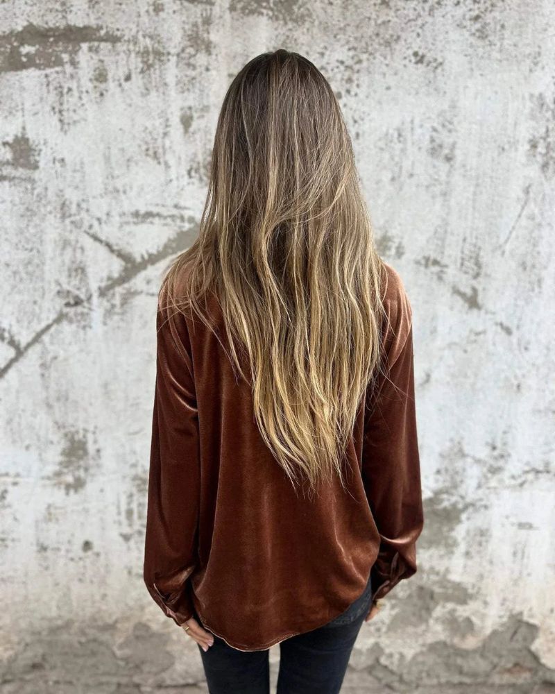 Arinka | Velvet Button Front Shirt