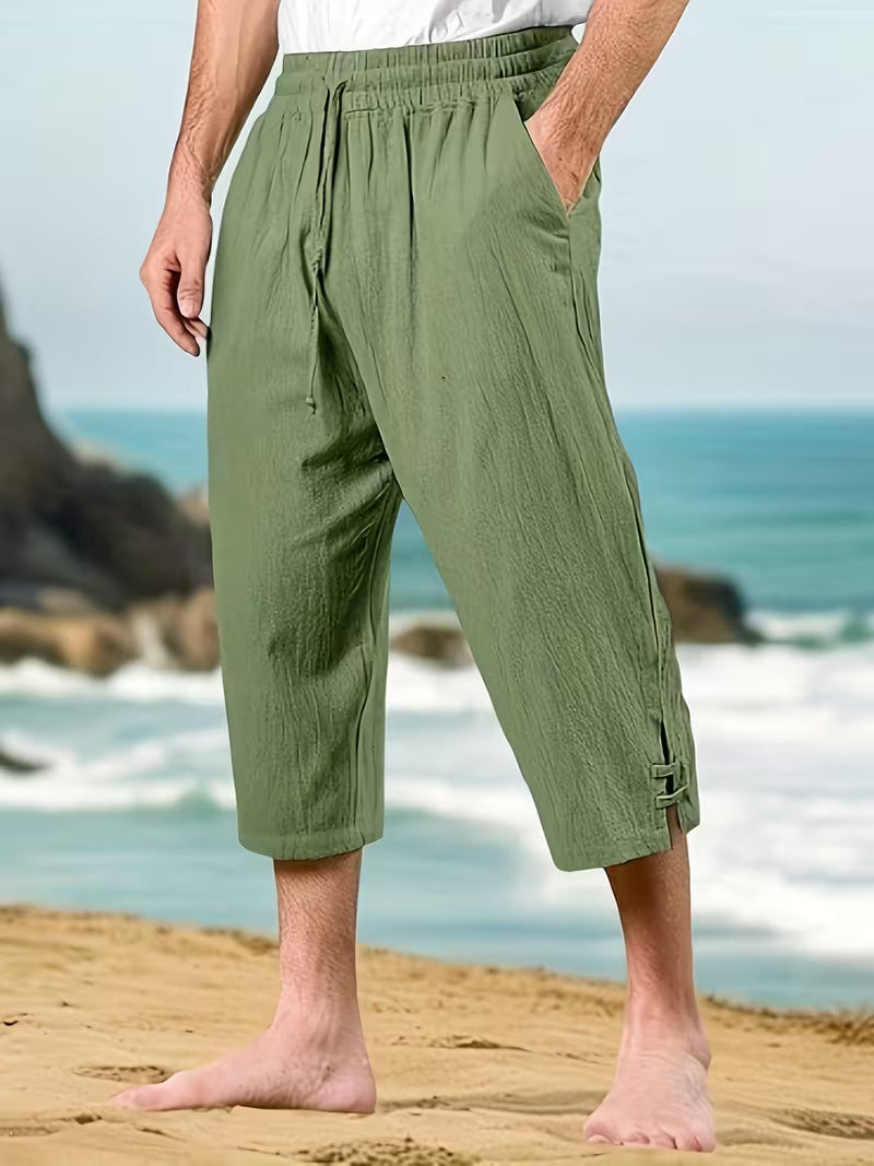 Eksteen | Cropped Drawstring Trousers with Elastic Waist