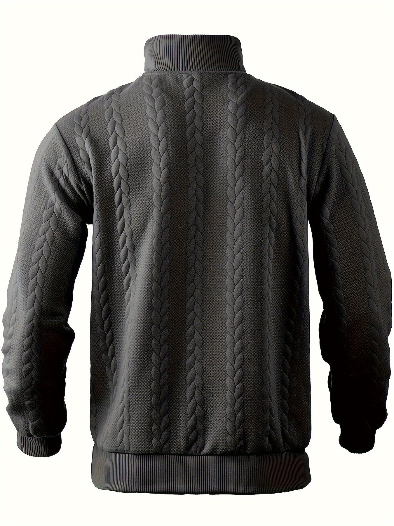 Caleb | Quarter Zip Cable Knit Sweatshirt