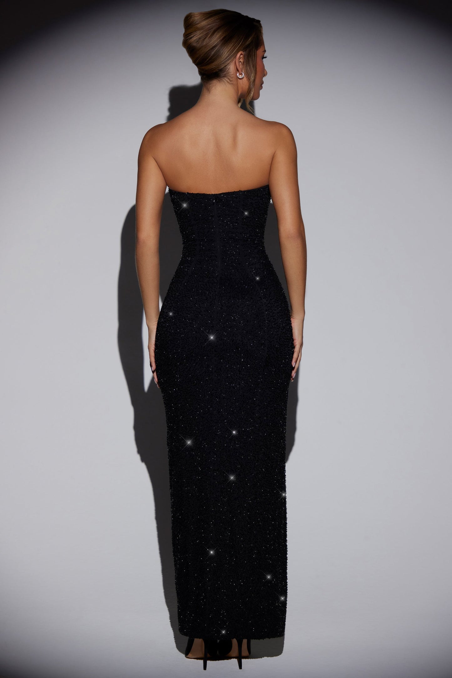 Melinia | Strapless Embellished Maxi Dress With Split