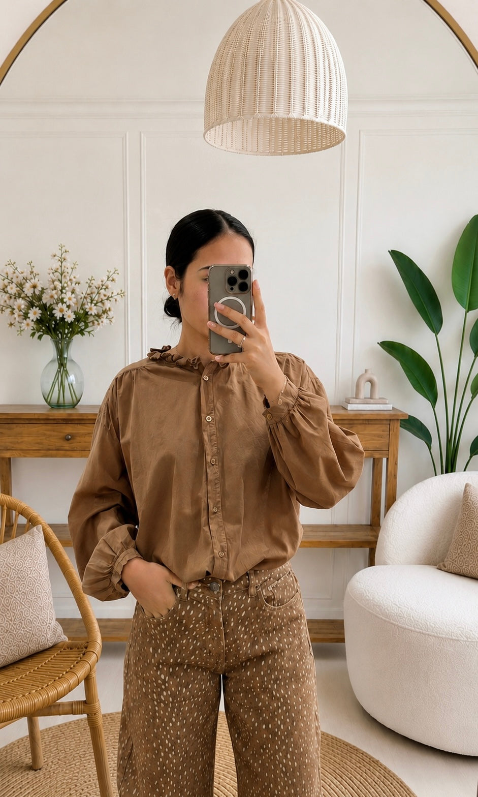 Kathleen | Long Sleeve Blouse with Ruffled Collar