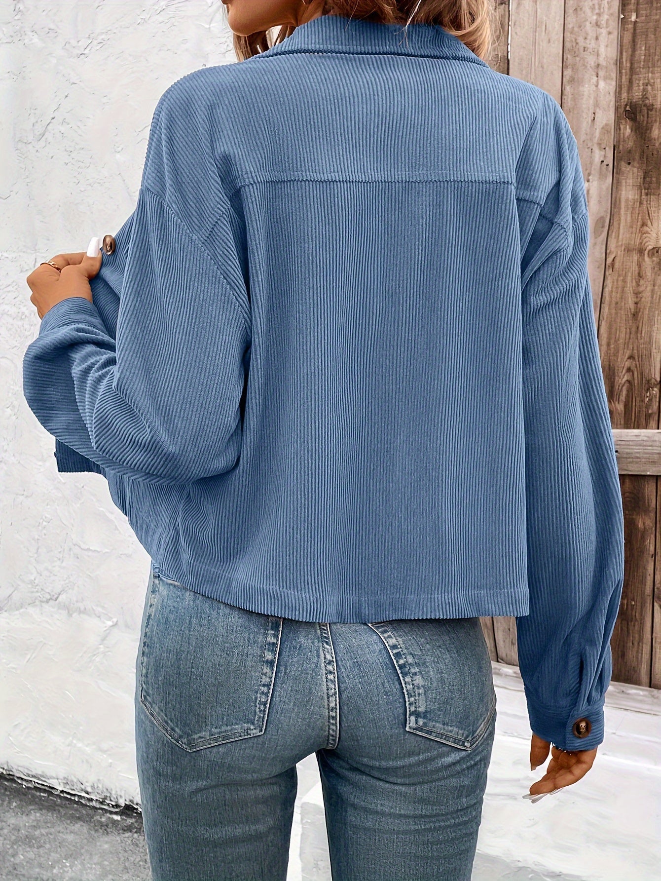 Nichola | Corduroy Button Front Cropped Jacket