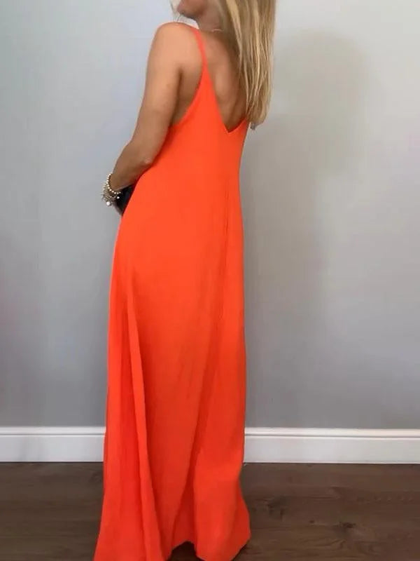 Jolanta | Sleeveless V Neck Maxi Dress