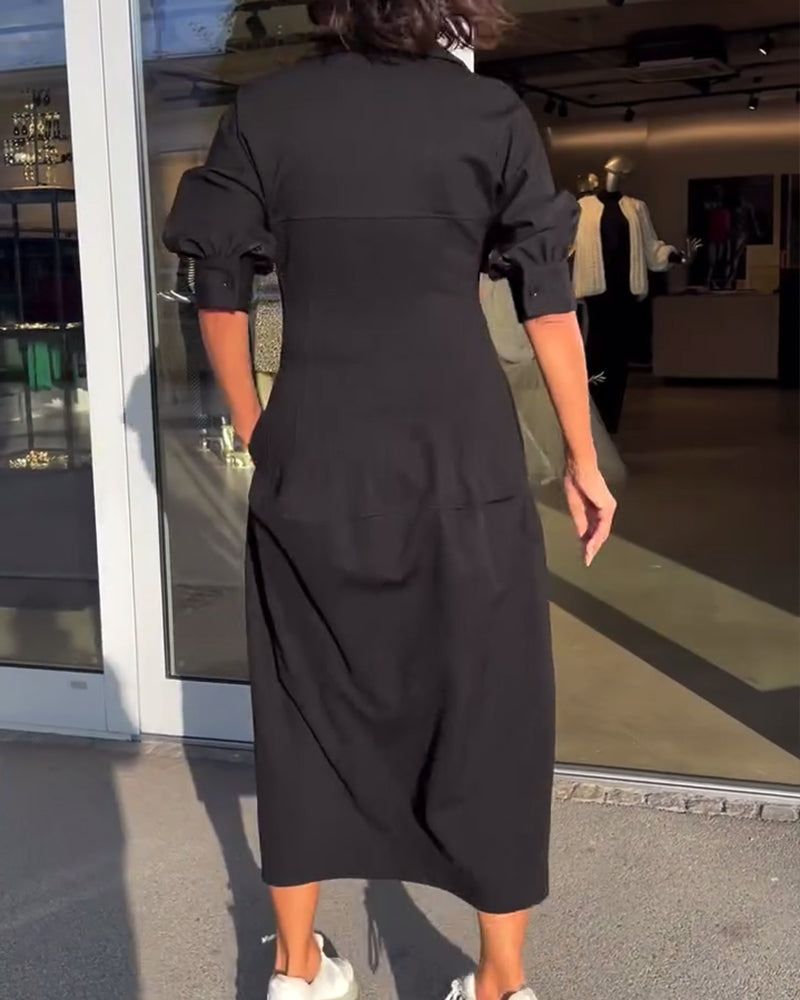 Lunya | Collared Midi Shirt Dress