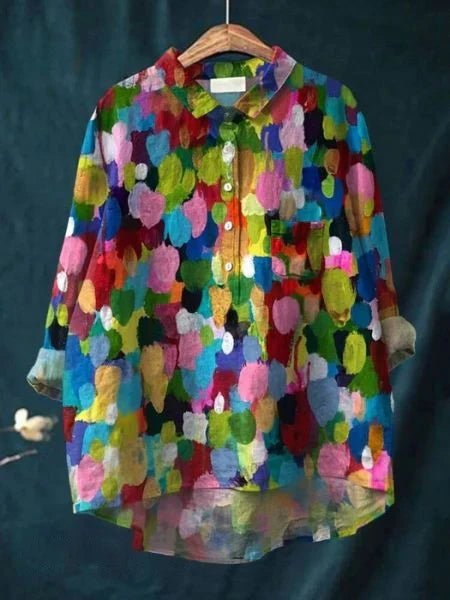 Emery | Painterly Floral Long Sleeve Blouse