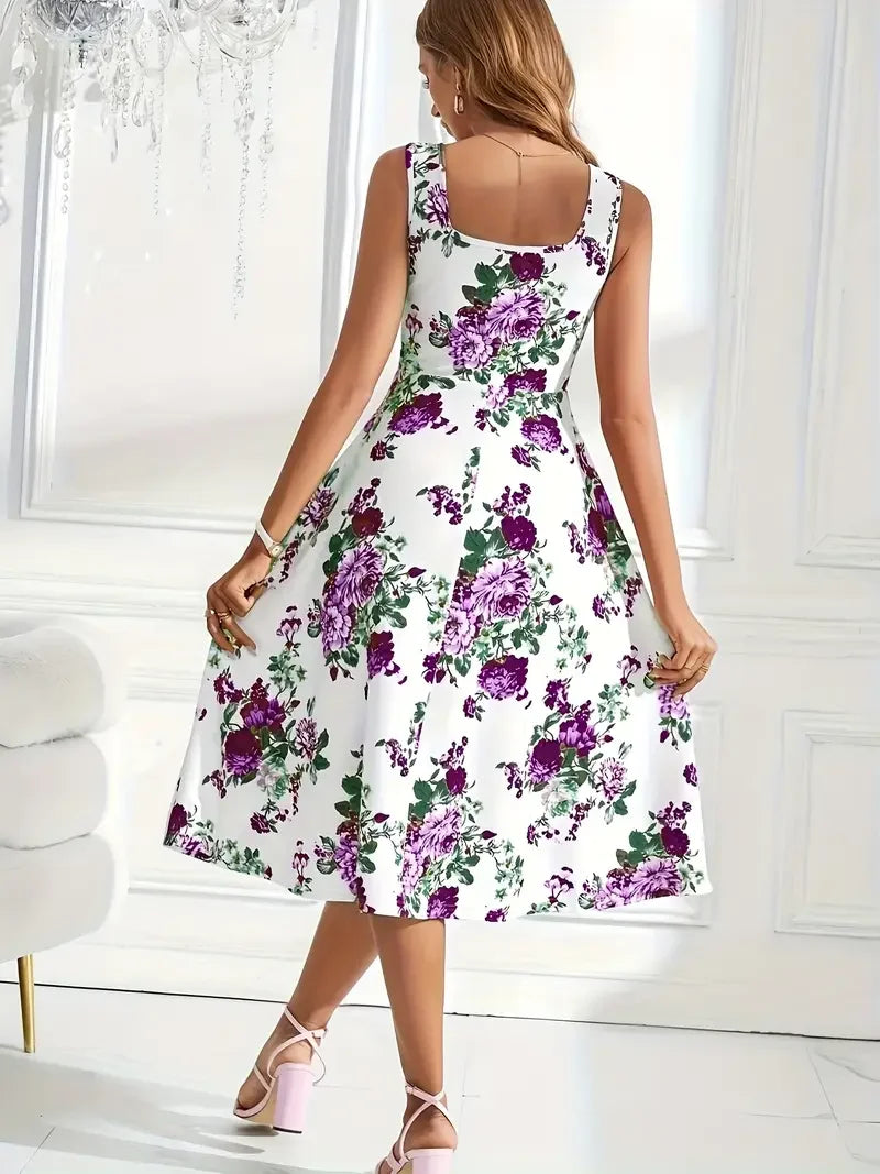 Nikolina | Floral Sleeveless A-Line Dress