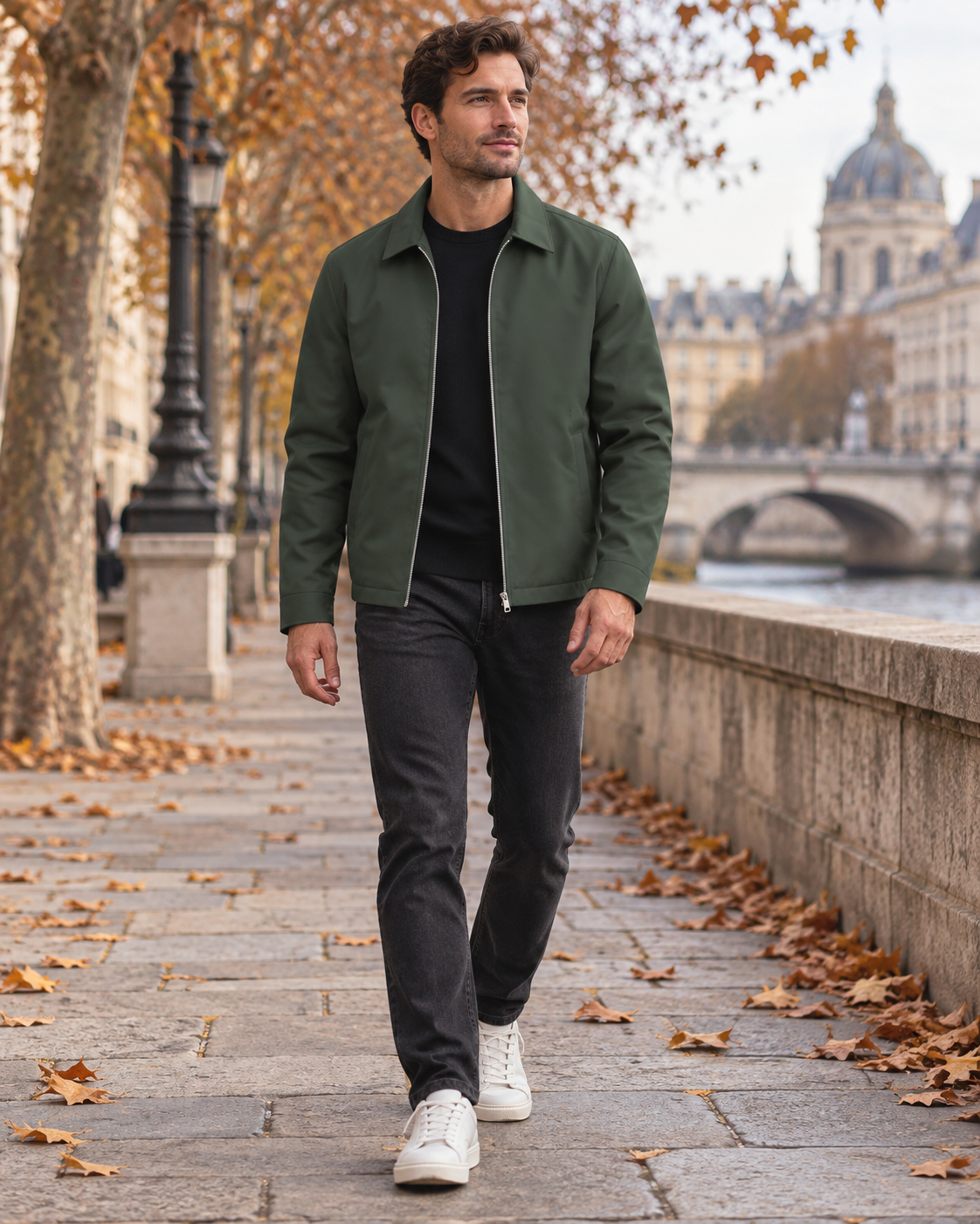 Witthaya | Jacket with Point Collar and Zipper