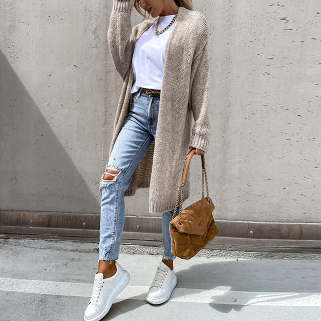 Lois | Longline Knit Cardigan with Open Front
