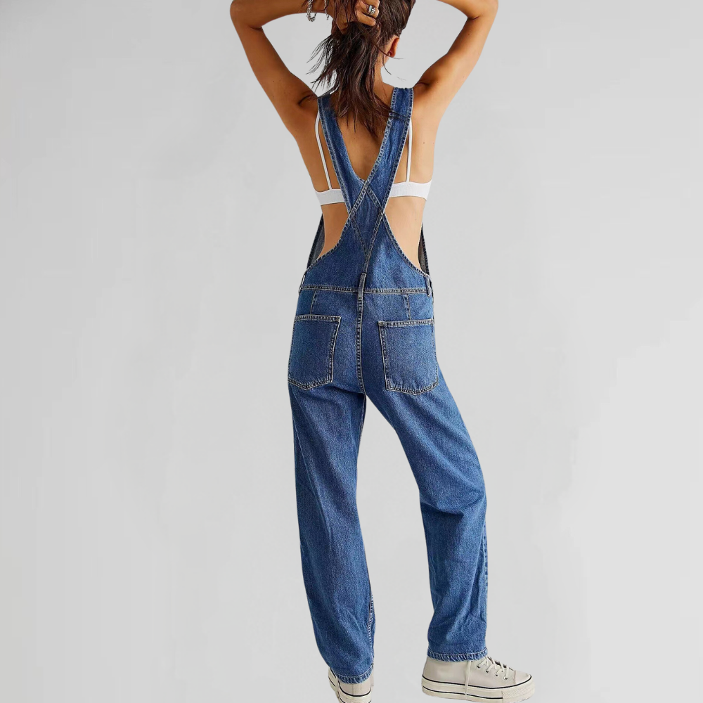Jacqui | Straight Leg Dungaree Jumpsuit