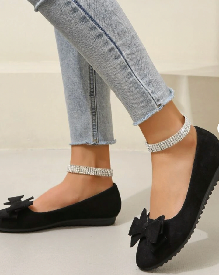 Yasia - Bow Detail Slip On Ballet Flats