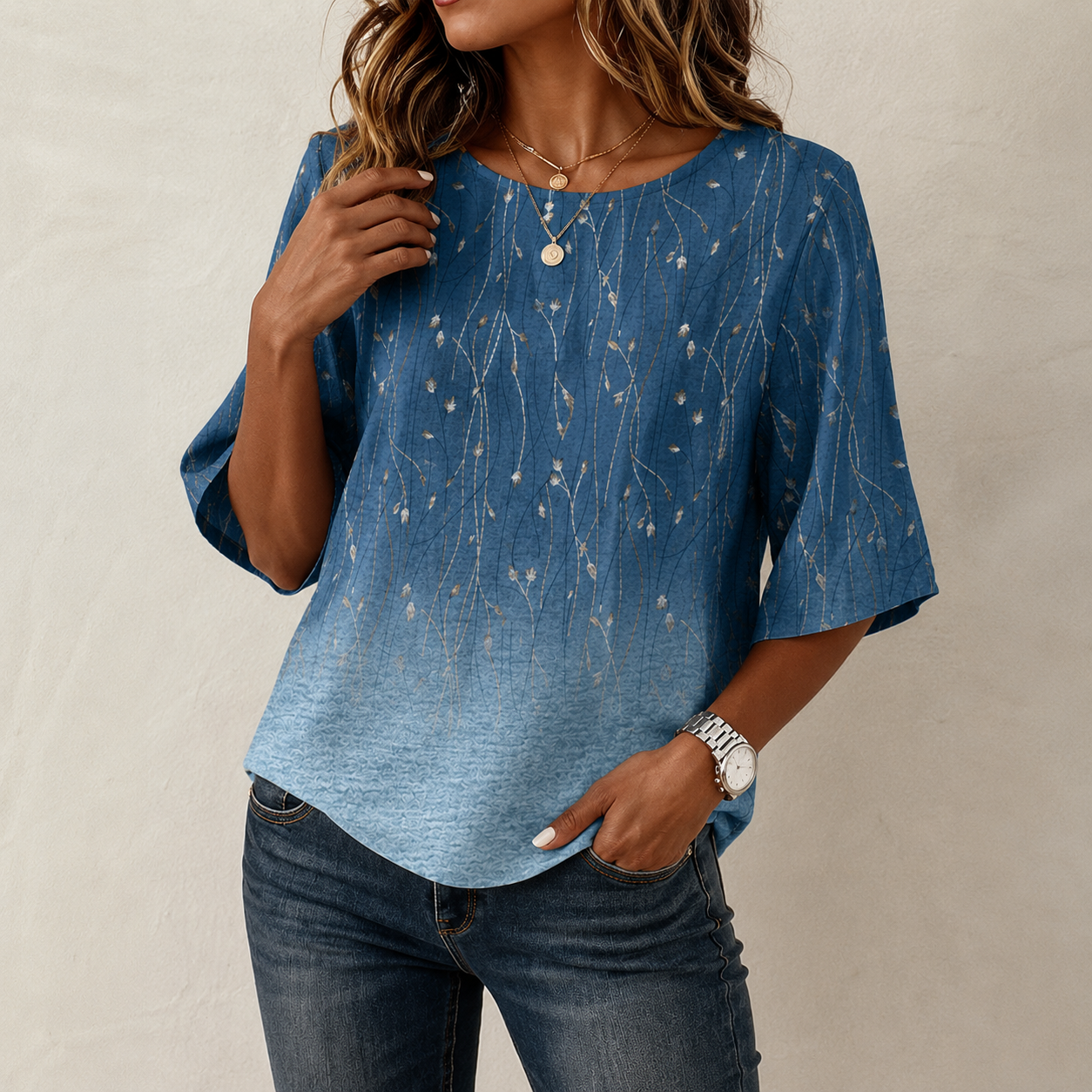 Eelene | Gradient Print Blouse