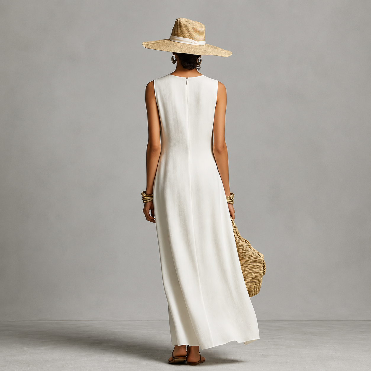 Hishina | Sleeveless Round Neck Maxi Dress