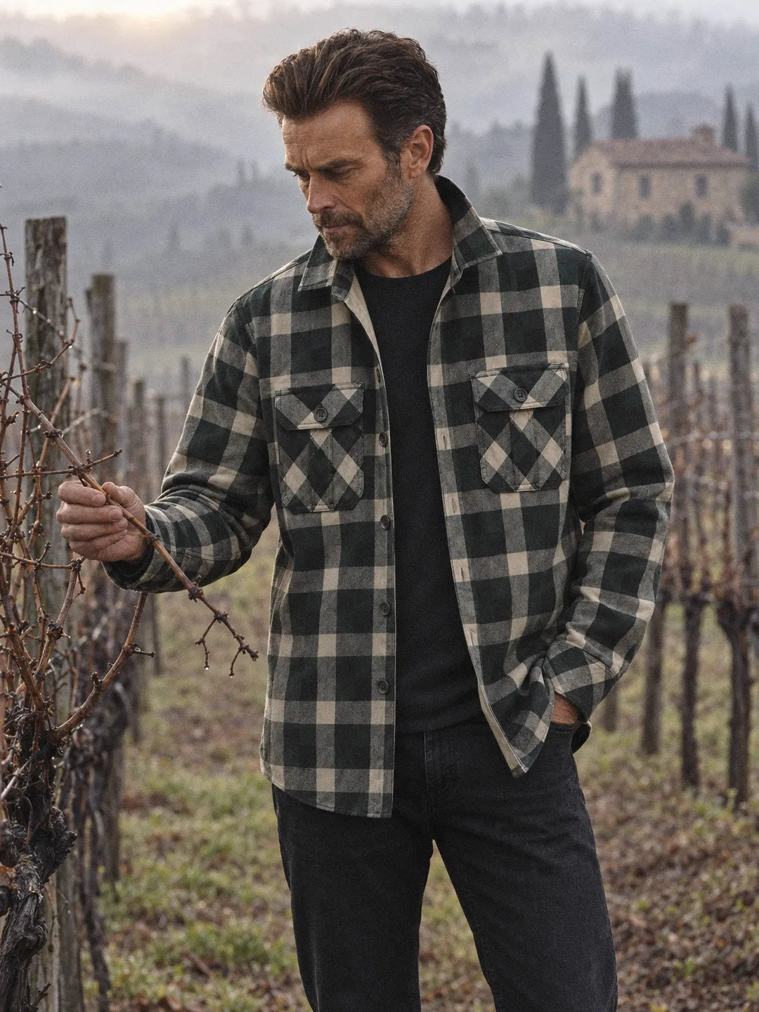Angus | Shirt Jacket with Plaid Pattern and Pockets