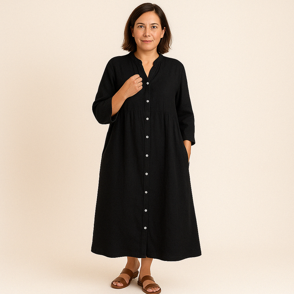 Johana | Button Front Midi Shirt Dress