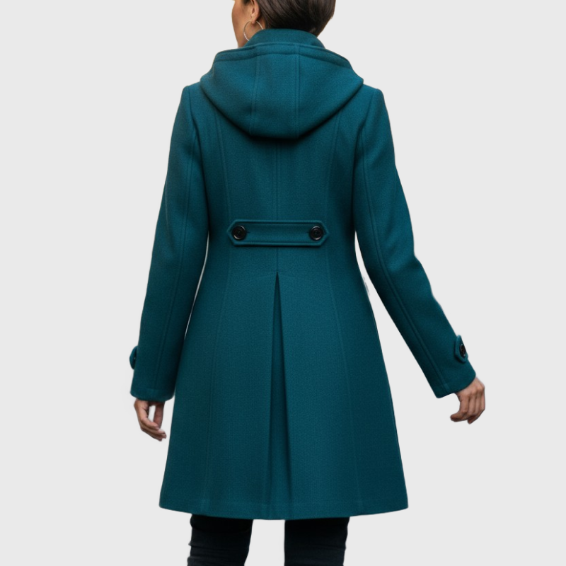 Mariel | Hooded Double-Breasted A-Line Coat