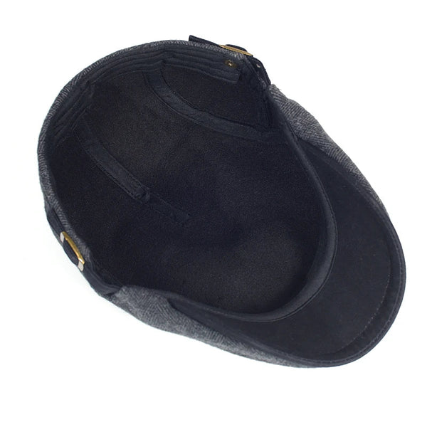 Imre - Herringbone Flat Cap Adjustable Fit