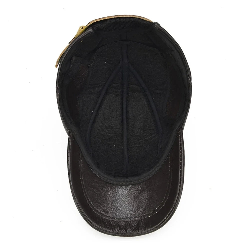 Lunabloom-baseball-cap-with-paneled-crown-and-buckle | Leather-Look Baseball Cap with Curved Brim