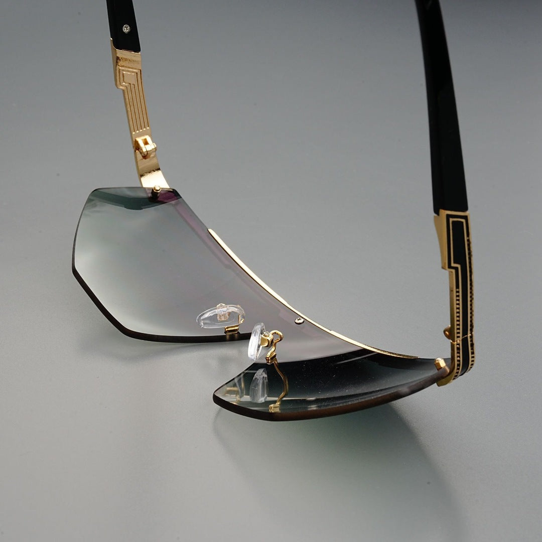 GlareVibe | Rimless Shield Wraparound Sunglasses