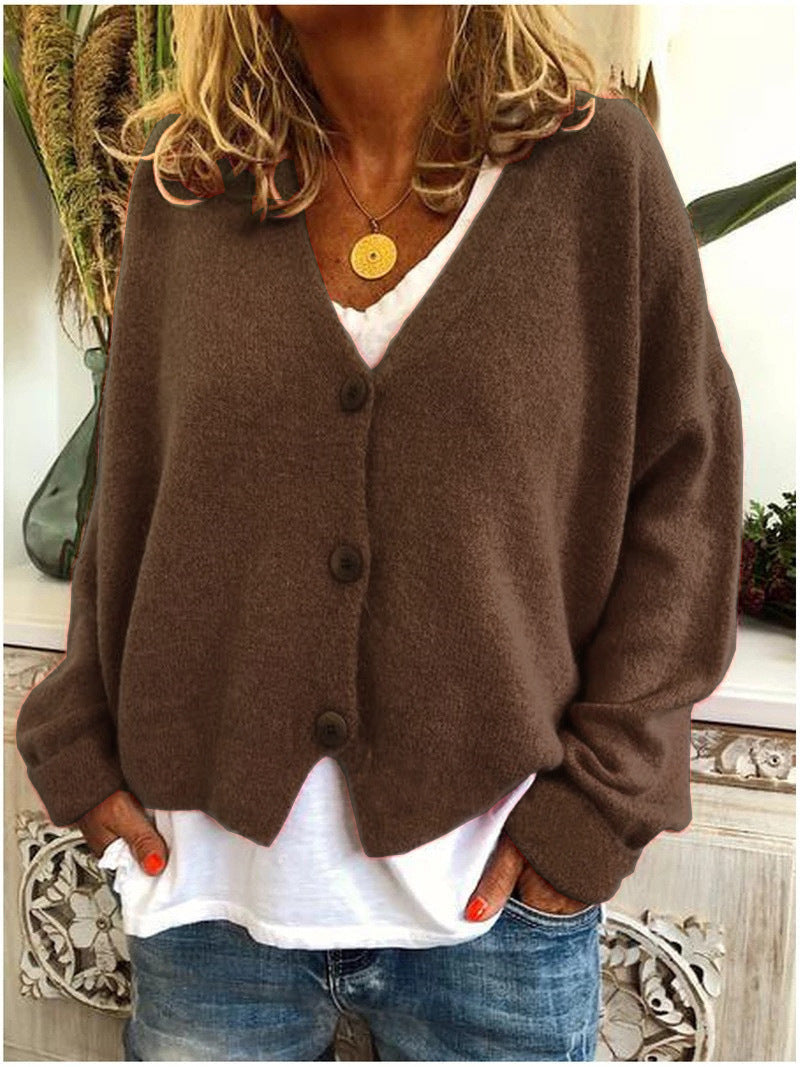 Monique | Button-Front V-Neck Knitted Cardigan