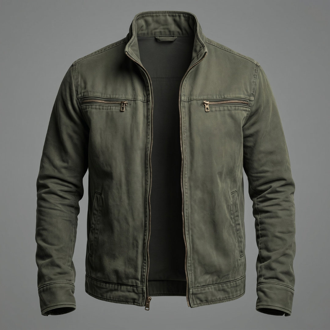 Narick | Denim-Style Jacket with Zip Pockets and Collar