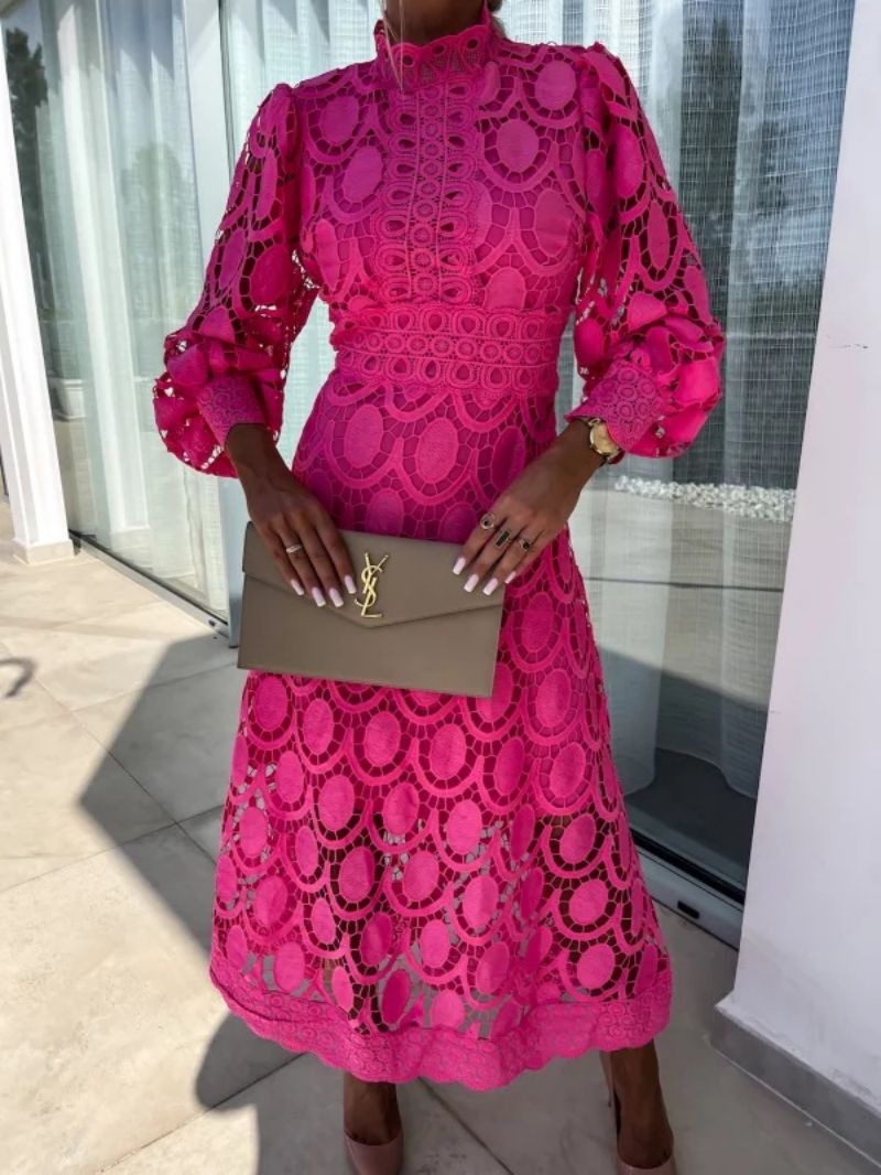 Larena | Long Sleeve Lace Midi Dress