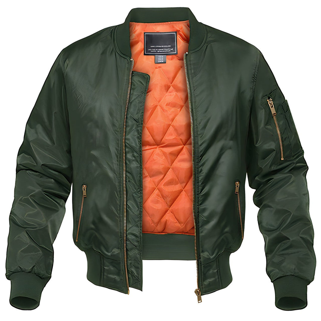 Johnson | Bomber Jacket with Ribbed Trim and Zipper