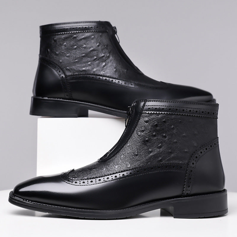 Butler - Ankle Boots Front Zip Square Toe
